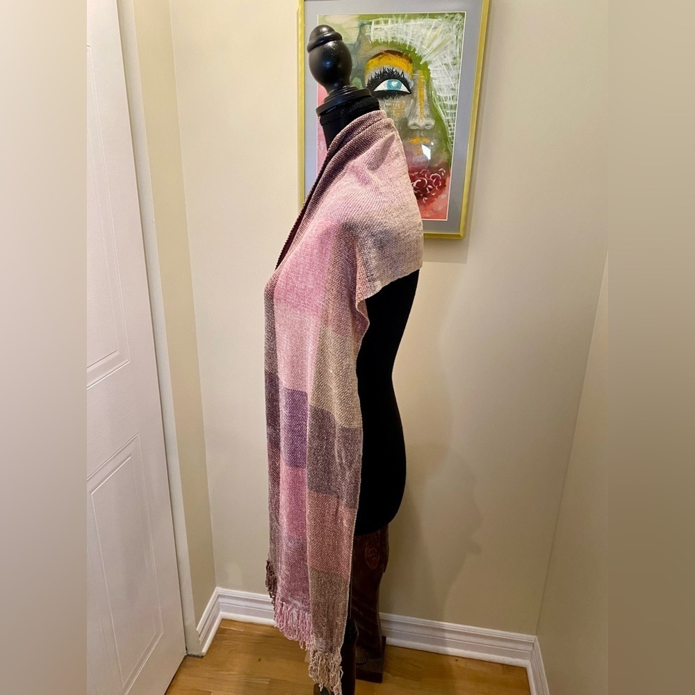 🆕 NWOT / Marcia Hammond handwoven velvety  chenille pastels scarf 🧣 - Picture 5 of 10